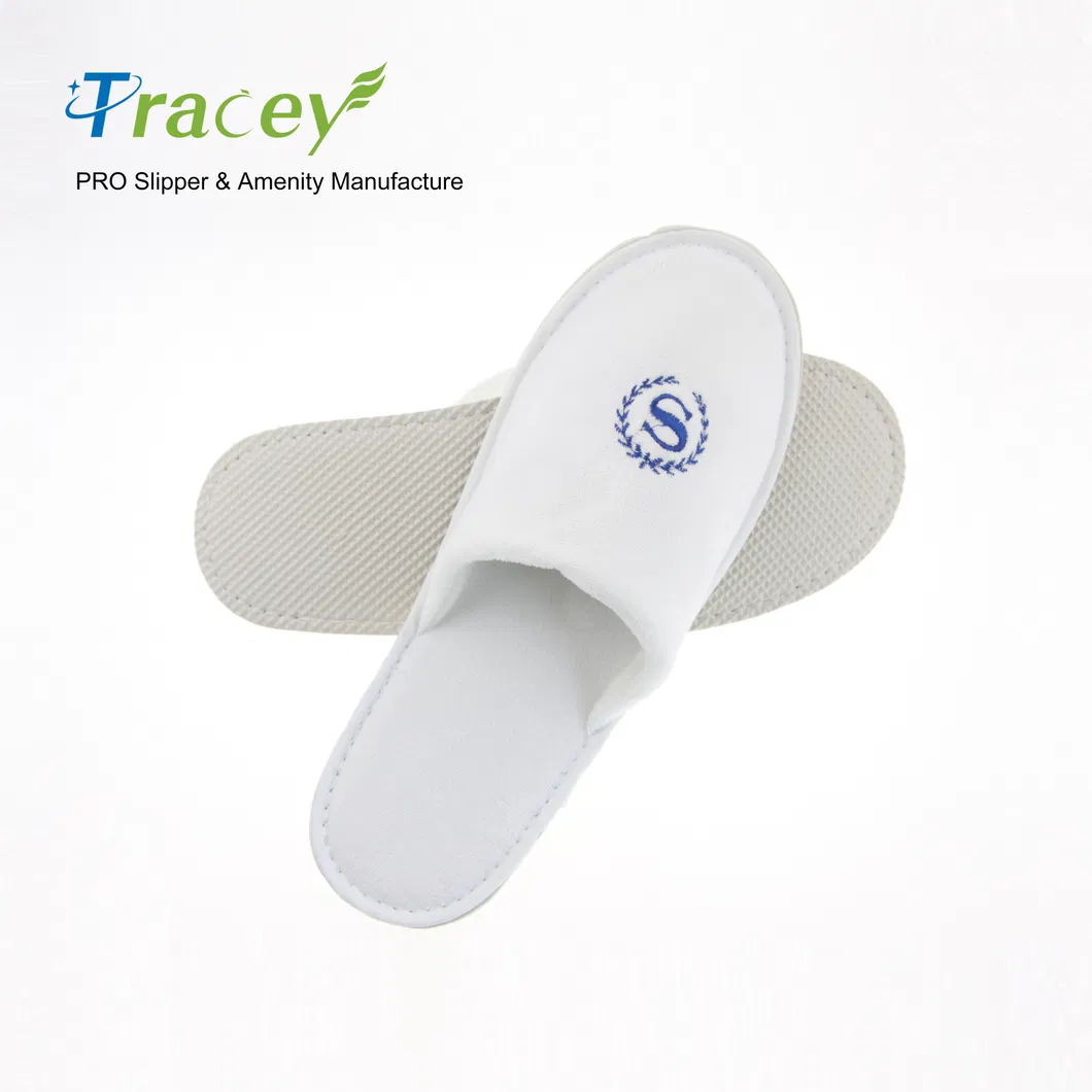 OEM Customized Warm Adult Sublimation Hotel Room Slippers White Disposable Hotel Guests Slipper Airline Slippers