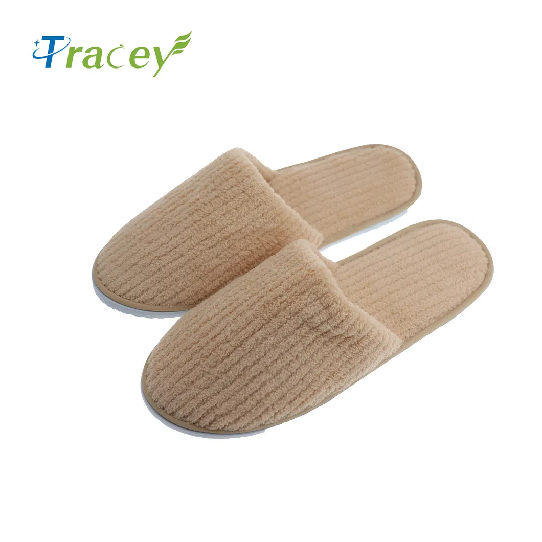Factory High Quality Custom Bedroom Travel Disposable Terry Women Men Hotel Slippers Shoes