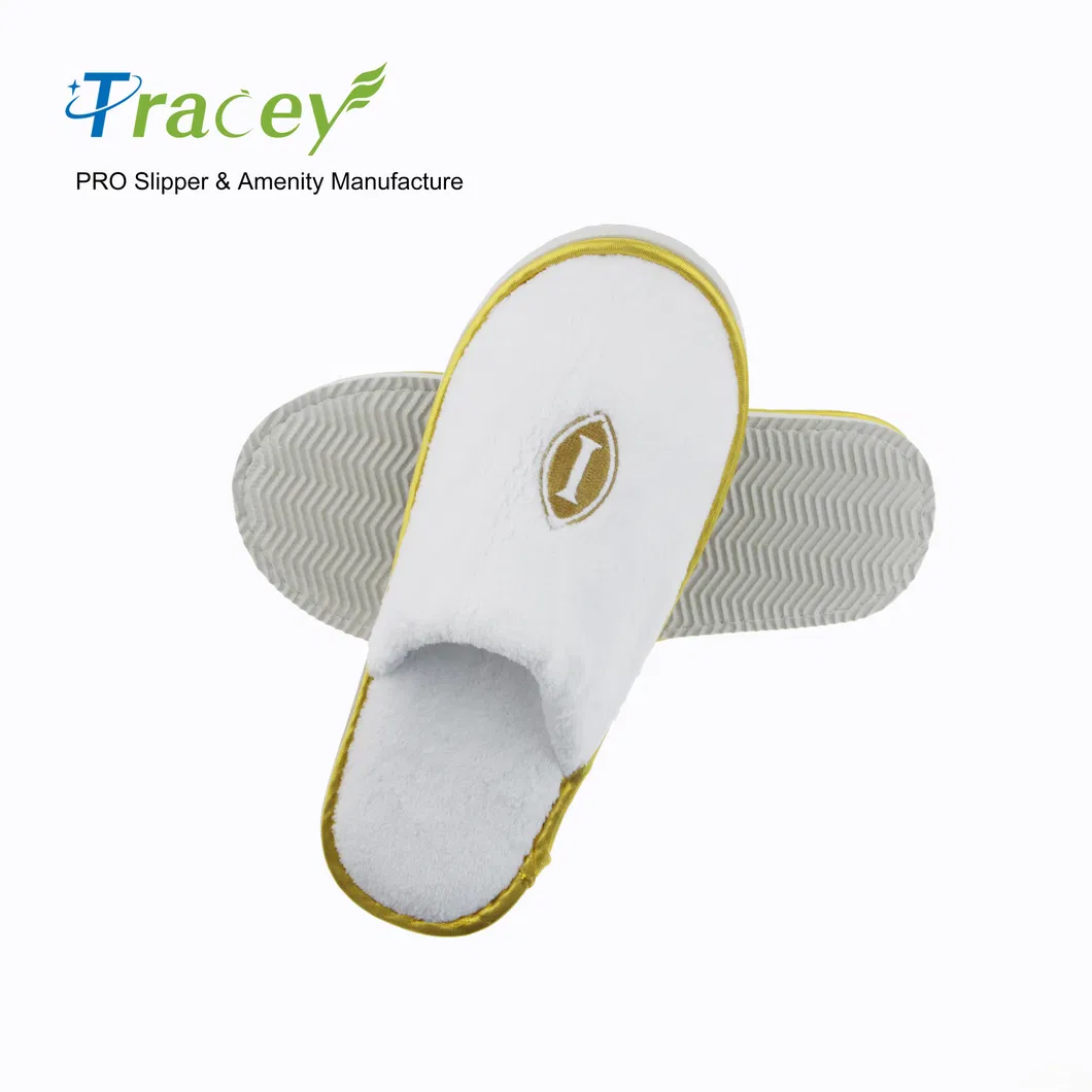 Custom Logo Wedding Disposable Luxury Coral Fleece Slippers for Hotel Guests Slipper Bridesmaids Slipper Wedding