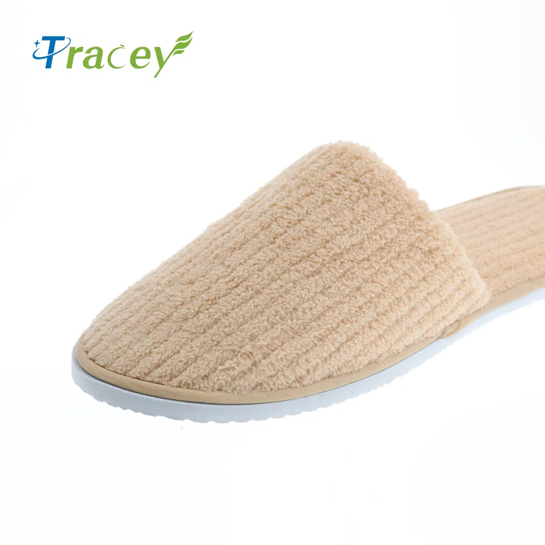 Factory High Quality Custom Bedroom Travel Disposable Terry Women Men Hotel Slippers Shoes