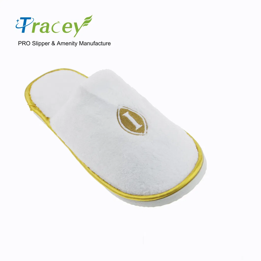 Custom Logo Wedding Disposable Luxury Coral Fleece Slippers for Hotel Guests Slipper Bridesmaids Slipper Wedding