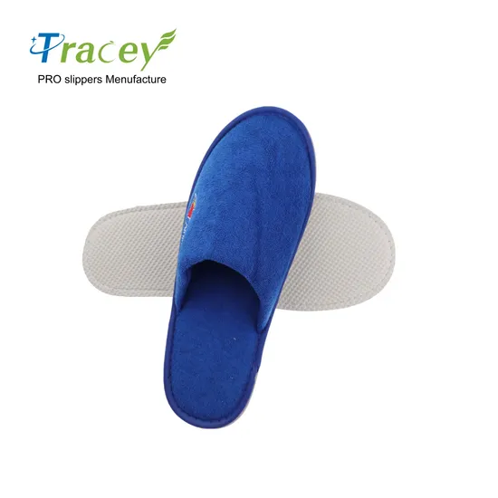 Custom Logo Luxury Coral Velour Hotel Slipper Wholesale Disposable Hotel Slipper