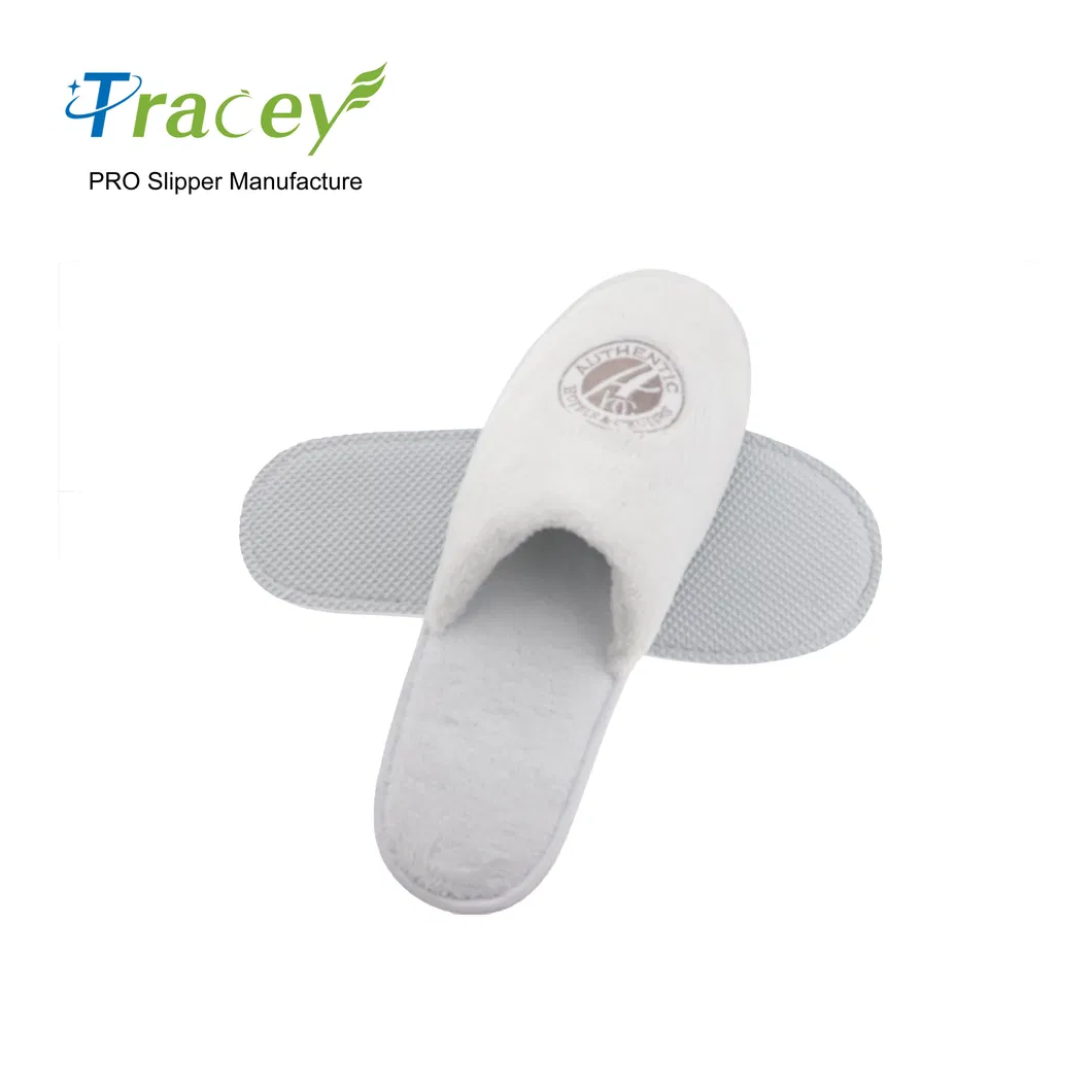 Custom Logo Luxury Coral Velour Hotel Slipper Wholesale Disposable Hotel Slipper