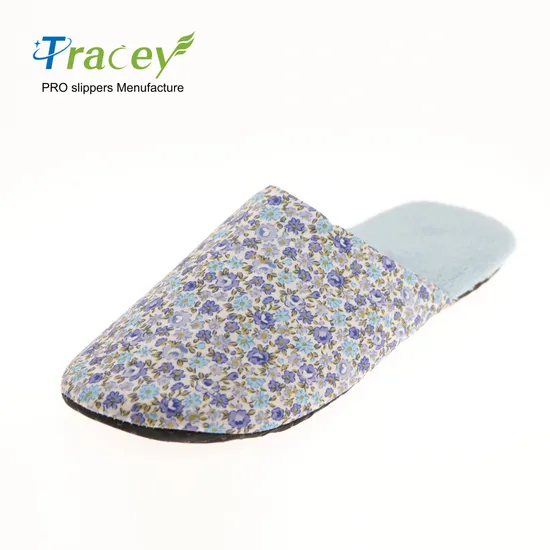 OEM Custom Logo Personalized Wholesale Luxury Cheap White Washable Hotel Room SPA Guest Disposable Cotton Linen Slippers
