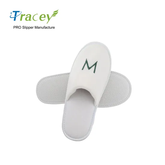 White PP Spunbonded Non Woven Disposable Bulk Guest Slippers for Travel Hotel SPA Salon Indoor Family House