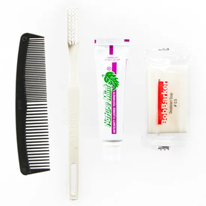 Personal Care Kit Soap Toothpaste 30-Tuft Ivory Color Toothbrush Hair Comb Amenities