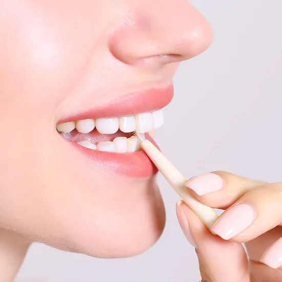 "L "Shape Bamboo Interdentall Brush Factory Biodegradable Wooden Interdentalsticks Dentist Use