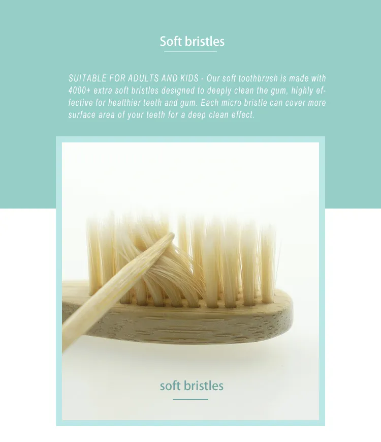 Bamboo Toothbrush Natural Disposable Biodegradable Eco Friendly Adult Soft Bamboo Toothbrush