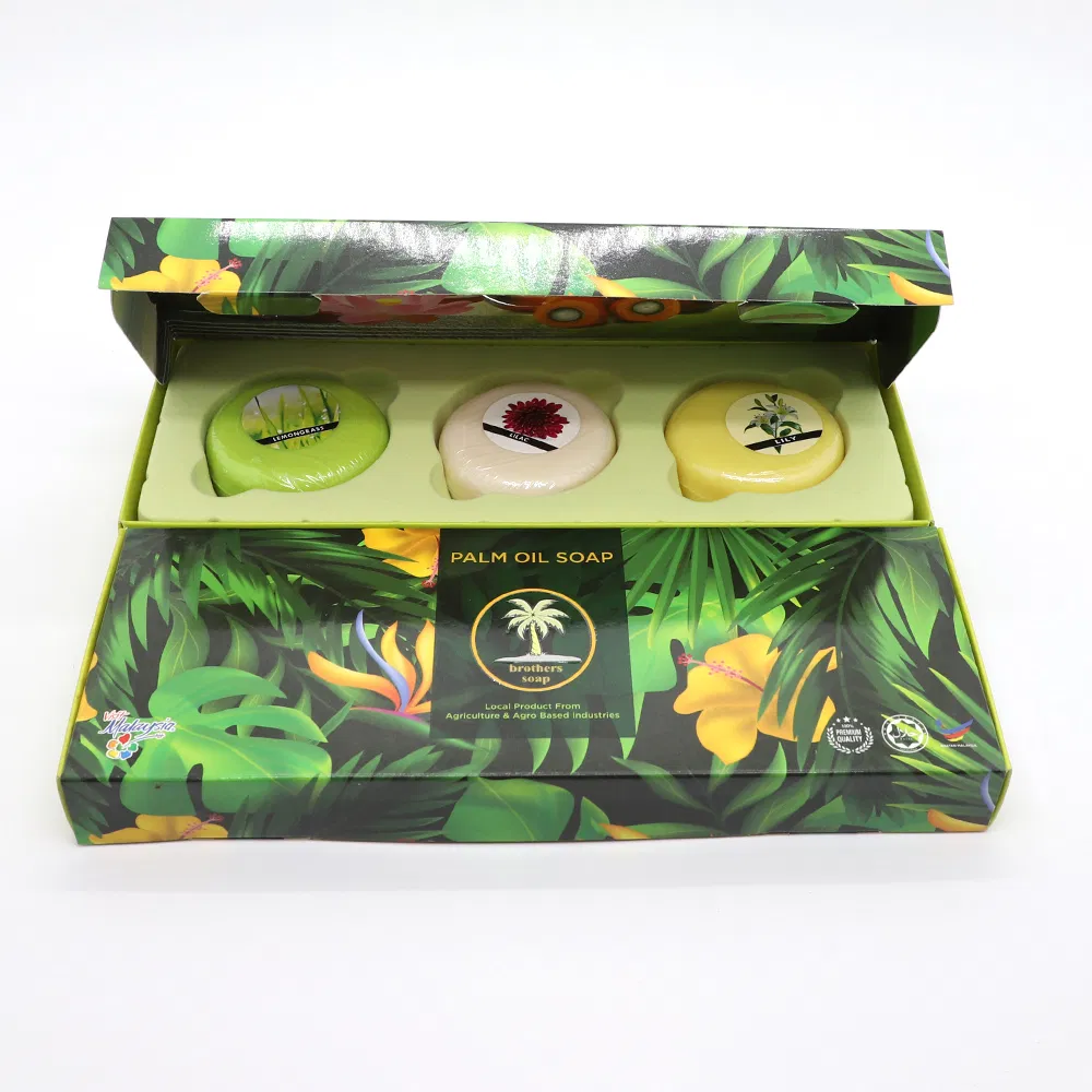 Malaysia Natural Palm Oil Soap / Perfume Soap Flowers Falvour Box Gift Pack 3PCS Soap Bars