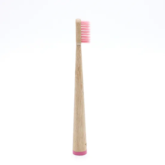 Cone Shape Stand Bamboo Toothbrush/ Kids Bamboo Wooden Toothbrush with Laser Logo on
