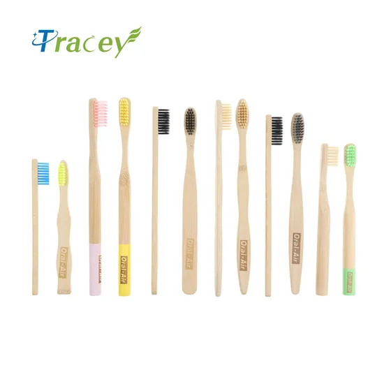 Eco Friendly Natural Kids Bamboo Toothbrush Round Personalized Logo Biodegradable