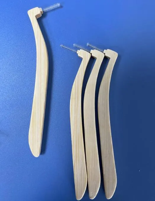 "L "Shape Bamboo Interdentall Brush Factory Biodegradable Wooden Interdentalsticks Dentist Use