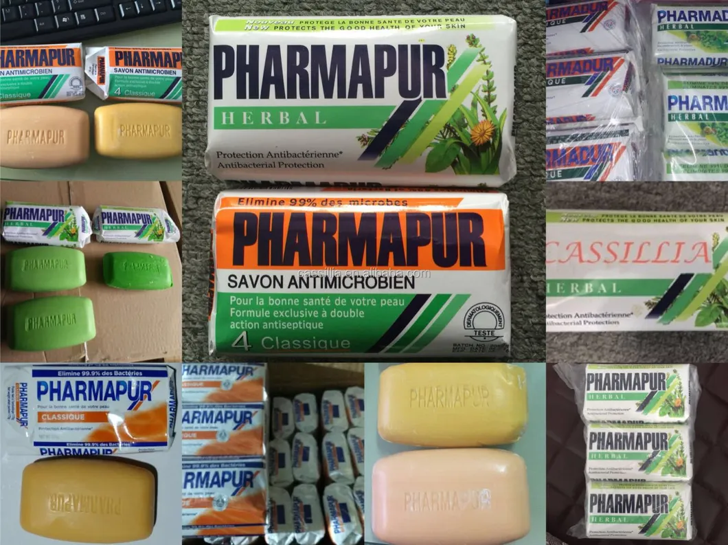 200gr Pharma Bath Toliet Soap Bar with Paper Pack Antimicrobial Savon Bar Soaps Herbal Total Soaps