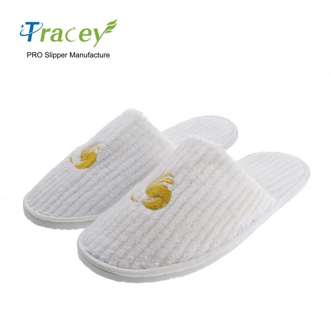 Factory High Quality Custom Bedroom Travel Disposable Terry Women Men Washable Hotel Slippers Shoes