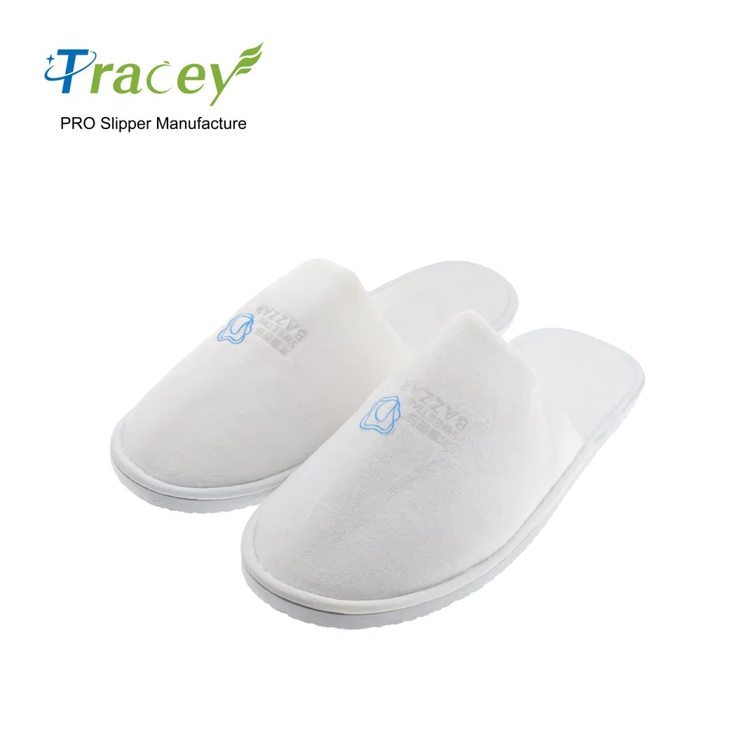 Factory Sale High Quality White Disposable Non Woven Slipper for Hotel Bedroom
