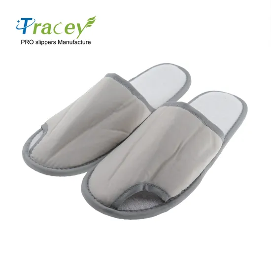 Customized Anti-Slip 100% Cotton White Hotel Disposable Slippers SPA Guests Slipper for Men