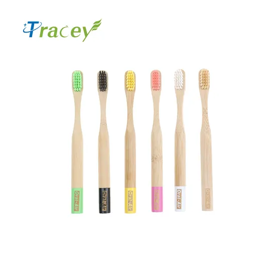 Wanuocraft 100% Biodegradable Eco Friendly Wholesale Custom Logo Adult Baby Kids Child Charcoal Nylon Round Bamboo Toothbrush
