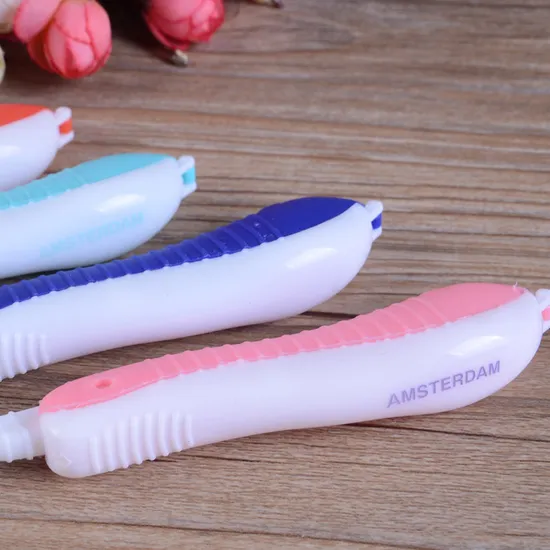 Hippocampi Shape Toothbrush Fold Toothbrush Colorful Disposable Travel Hotel Toothbrush Dental Kit
