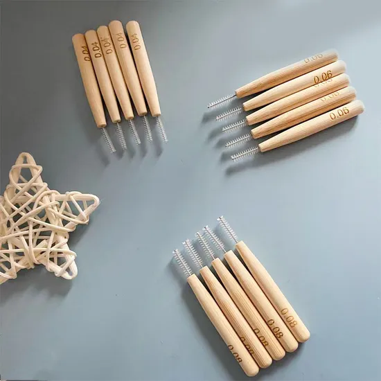 "L "Shape Bamboo Interdentall Brush Factory Biodegradable Wooden Interdentalsticks Dentist Use