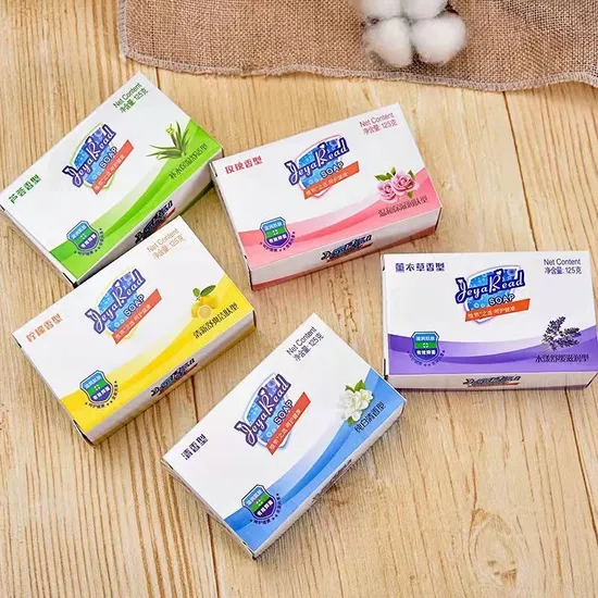 125gr Box Pack High Quality Nourishing Moisture Soap Jabon Savon 5 Flavour Lemon/Rose/Lavender/Gardenia Flower Flavour Bath Toliet Body Facial Soap Factory