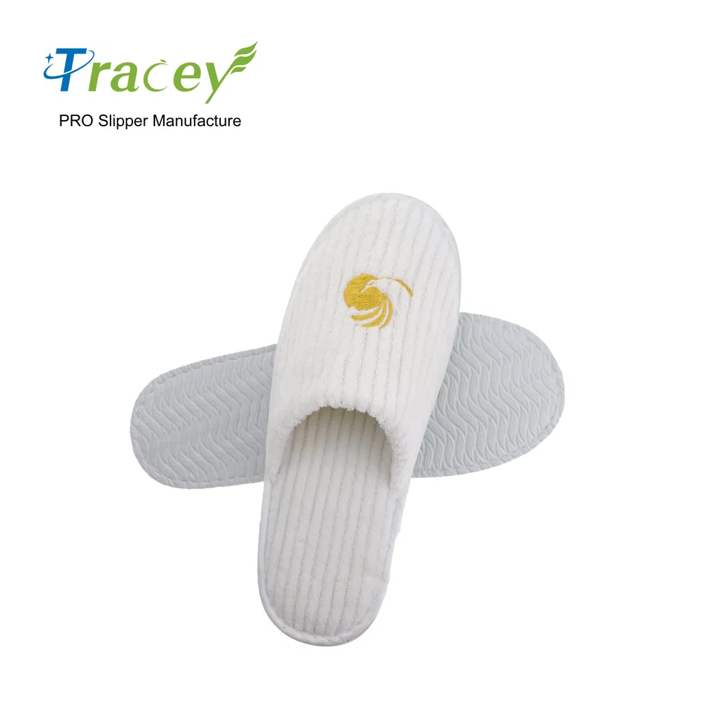 Factory High Quality Custom Bedroom Travel Disposable Terry Women Men Washable Hotel Slippers Shoes
