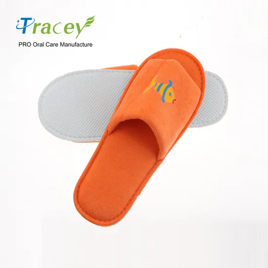 Fast Delivery Custom Hotel Coral Fleece Portable SPA Disposable Slippers Open Toe Velour for Unisex