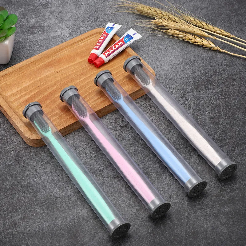 Eco Friendly Hotel Tooth Brush Wheat Straw Handle Material Disposable Toothbrush