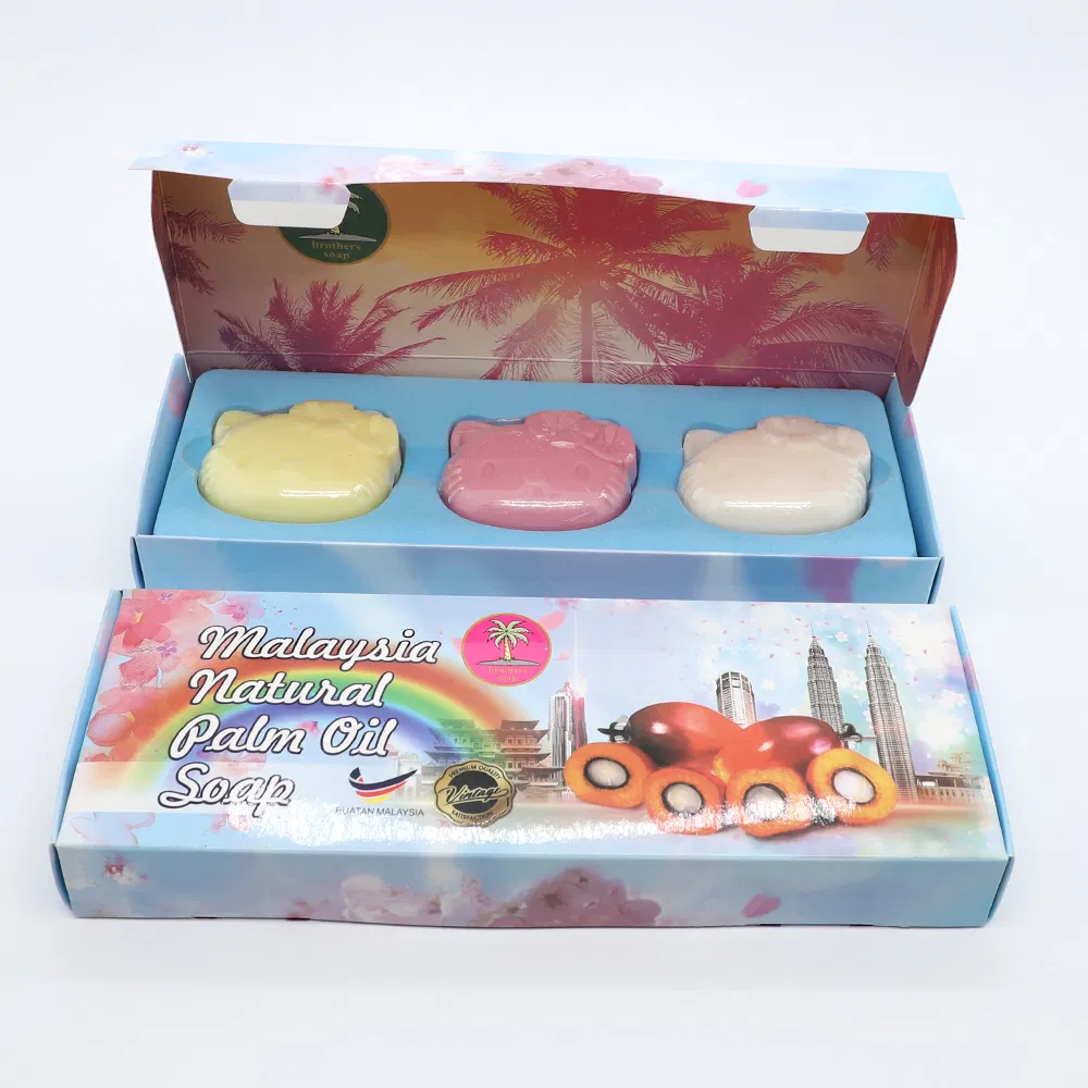 Malaysia Paim Oil Soap Bar, Natural Perfume Soap, 100gr*3PCS Local Gift Pack Soap Round Shape Soap Factory
