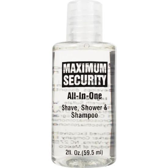 59.5ml / 119ml All in on Shampoo &Shower Shave Gel High Clear Max Safety Security Jail Shampoo