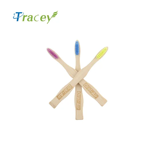 Eco Friendly Natural Kids Bamboo Toothbrush Round Personalized Logo Biodegradable