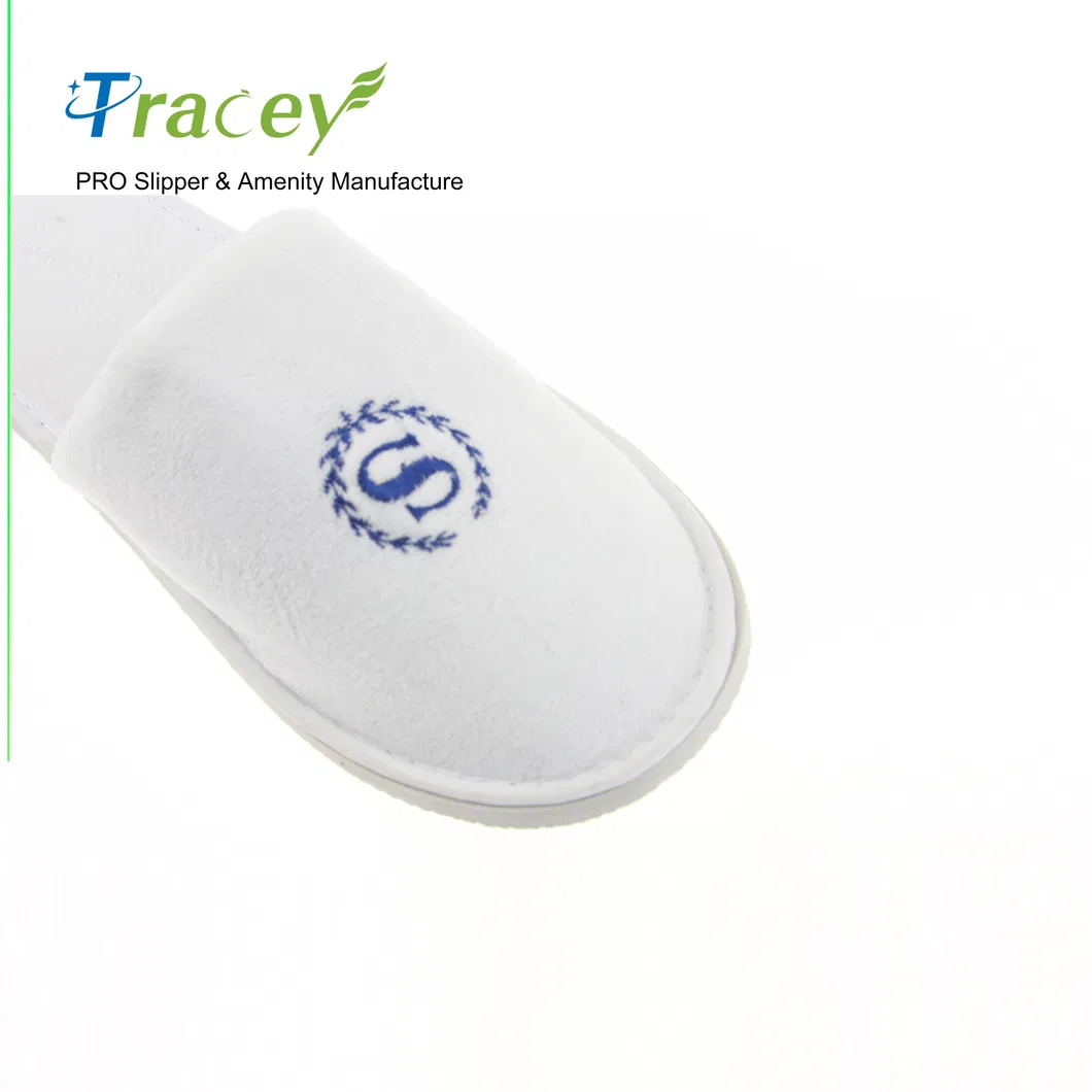 OEM Customized Warm Adult Sublimation Hotel Room Slippers White Disposable Hotel Guests Slipper Airline Slippers