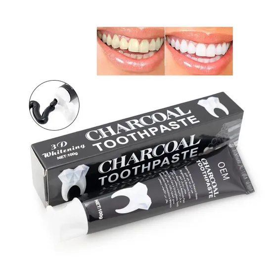 6oz Whitening Toothpaste with Actived Charcoal Mint Dentifrice Bamboo Black Toothpaste Manufacture