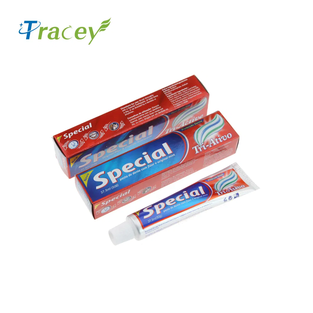Special Herbal Double Color Mint Fluoride Toothpaste Angola /Atc Toothpaste Factory
