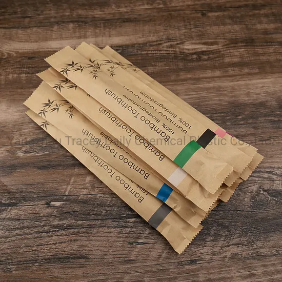 Eco Bamboo Wood Toothbrush with Biodegradable Paper Pack Bamboo Brush Factory