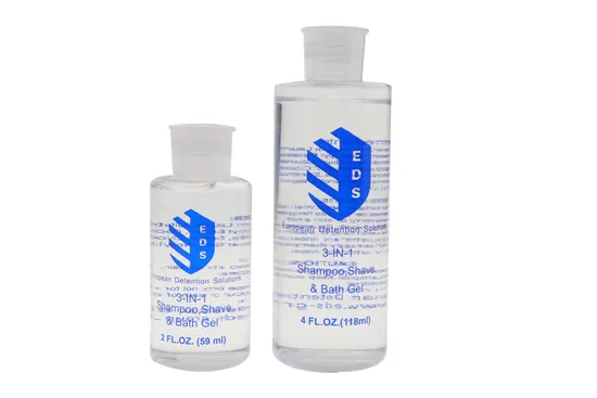 59.5ml / 119ml All in on Shampoo &Shower Shave Gel High Clear Max Safety Security Jail Shampoo