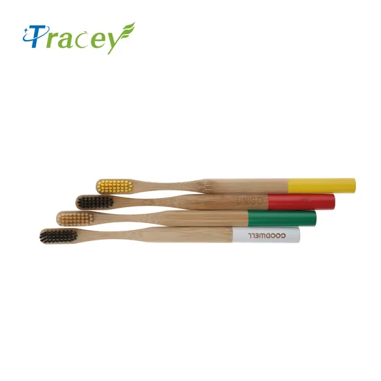 Toothbrushes Eco- Friendly Round Handle Bamboo Packing Free Plastic 10 Pack Bamboo Toothbrushes