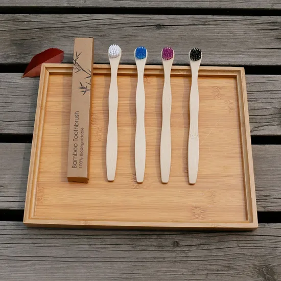 Bamboo Tounge Cleaner with Soft Bristle Round Head Bamboo Toothbrush Factory