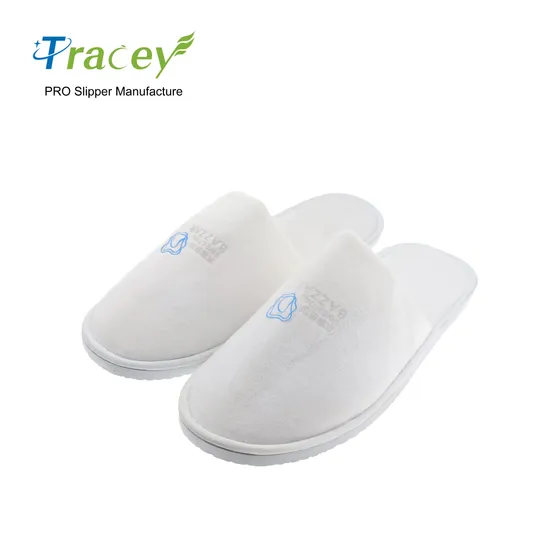White PP Spunbonded Non Woven Disposable Bulk Guest Slippers for Travel Hotel SPA Salon Indoor Family House