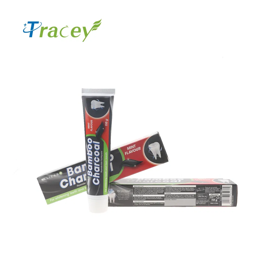 OEM Fluoride Free Mint Flavor Teeth Whitening Organic Activated Bamboo Charcoal Toothpaste