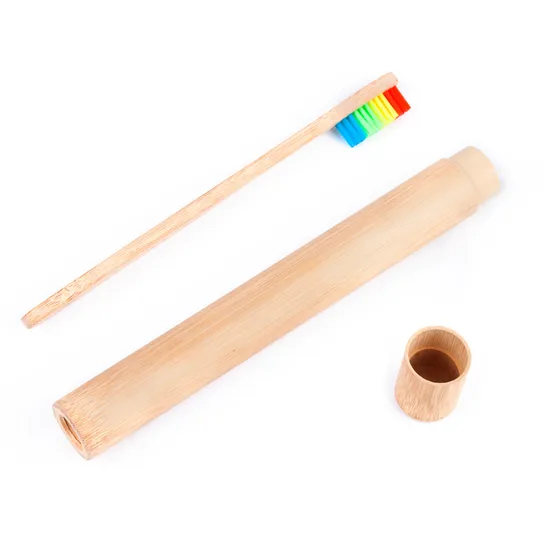 2022 Eco-Friendly Bamboo Case Bamboo Toothbrush Tube Used in Travel Packing Bamboo Toothbrush