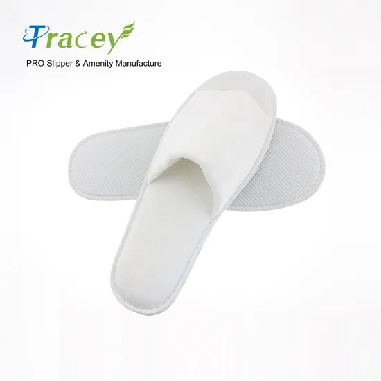 Fast Delivery Custom Hotel Coral Fleece Portable SPA Disposable Slippers Open Toe Velour for Unisex