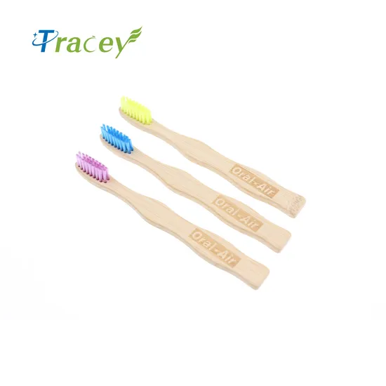 Eco Friendly Natural Kids Bamboo Toothbrush Round Personalized Logo Biodegradable