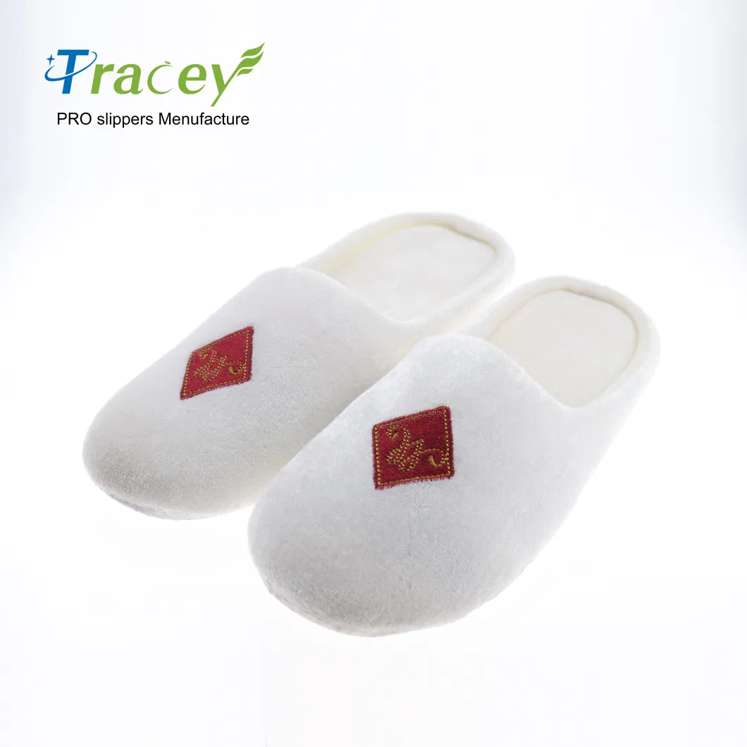 Custom Logo Five-Star Household Coral Fleece Slippers Disposable Slippers Hotel Slippers