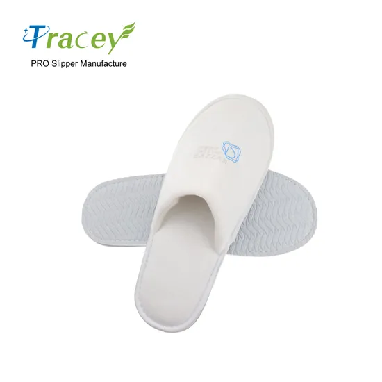 White PP Spunbonded Non Woven Disposable Bulk Guest Slippers for Travel Hotel SPA Salon Indoor Family House
