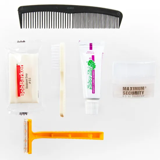 All in One Shave Shower Shampoo Toothbrush Paste Hair Comb Toliet Personal Care Kit Hotel Amenities