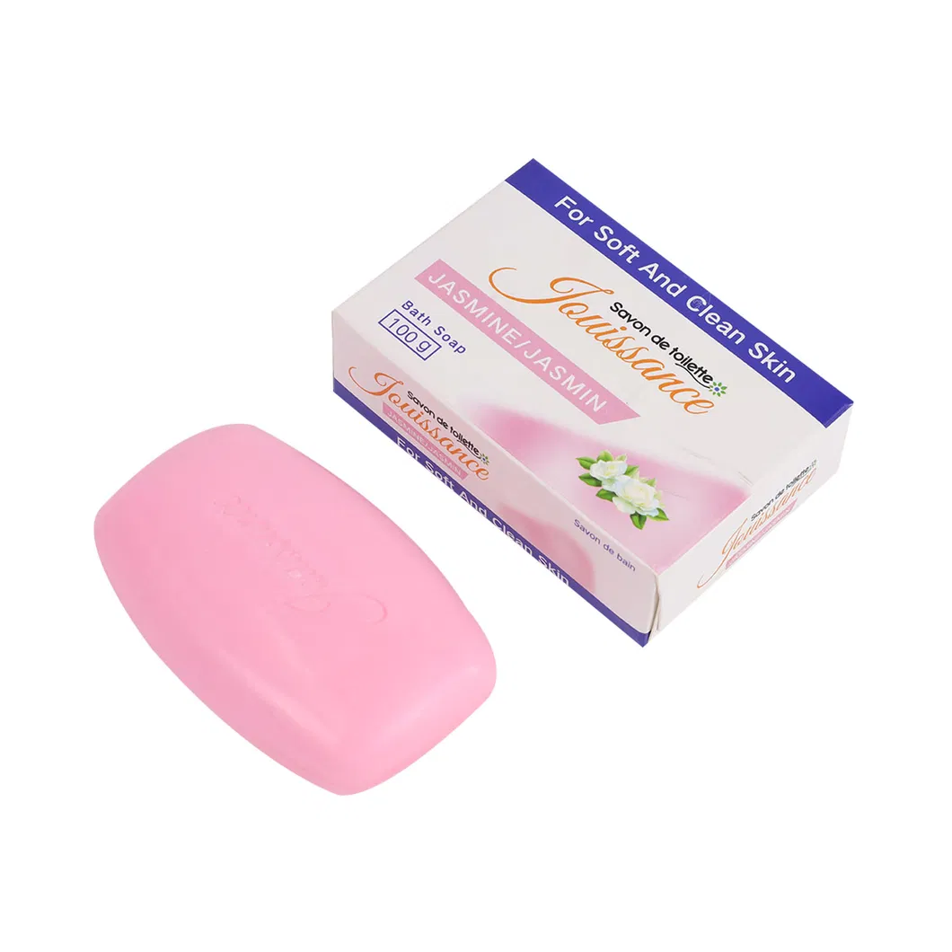 100gr Box Pack Soap Bar Jasmine Bath Toliet Soap Savon Clean Skin Pink Color