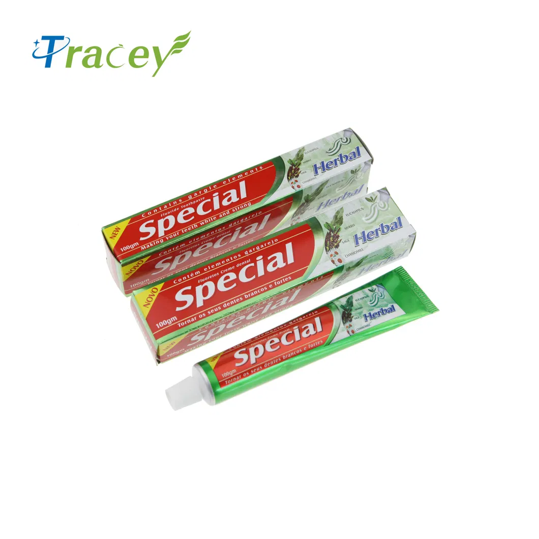 Special Herbal Double Color Mint Fluoride Toothpaste Angola /Atc Toothpaste Factory