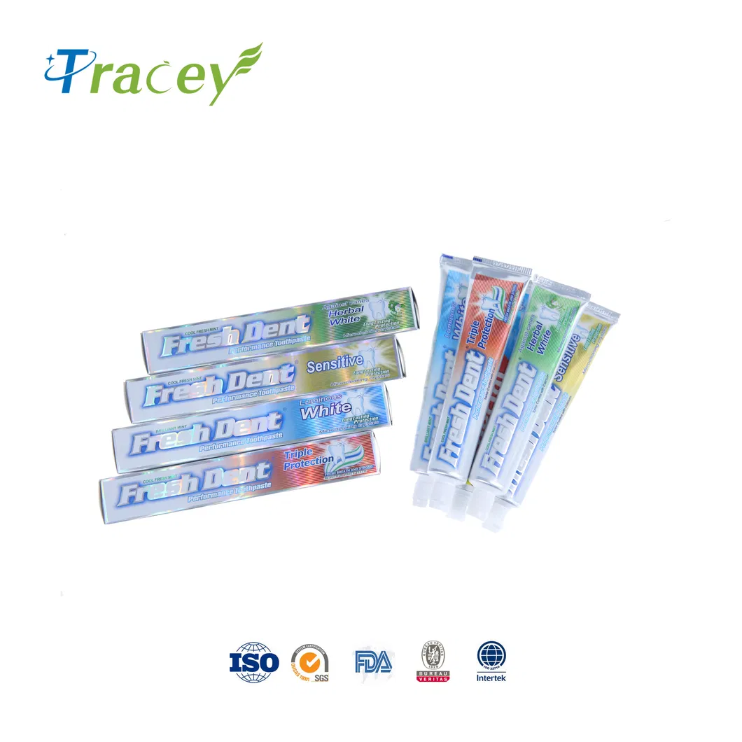 Freshdent Toothpaste Manufacture Sensitive /Whitening /Herbal /Triple Action Fluorifr Crystle Gel Dentifrice Toothpaste