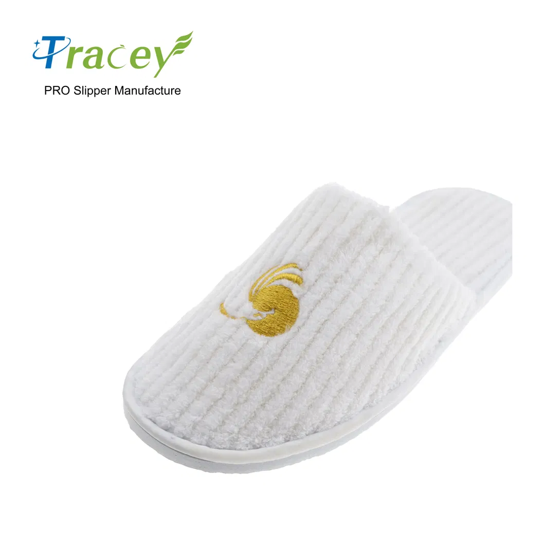 Factory High Quality Custom Bedroom Travel Disposable Terry Women Men Washable Hotel Slippers Shoes