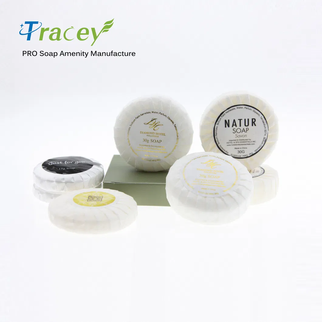 5 Star Hotel Travel Natural Soap Bar Hotel Amenities Bath Body Soap Bar Round with Label